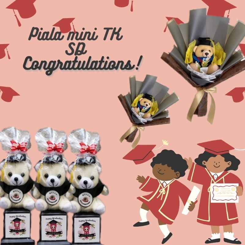 Piala Murah Piala Grosir Piala Wisuda Graduation Boneka Kelulusan Piala TK Wisuda harga satuan Piala