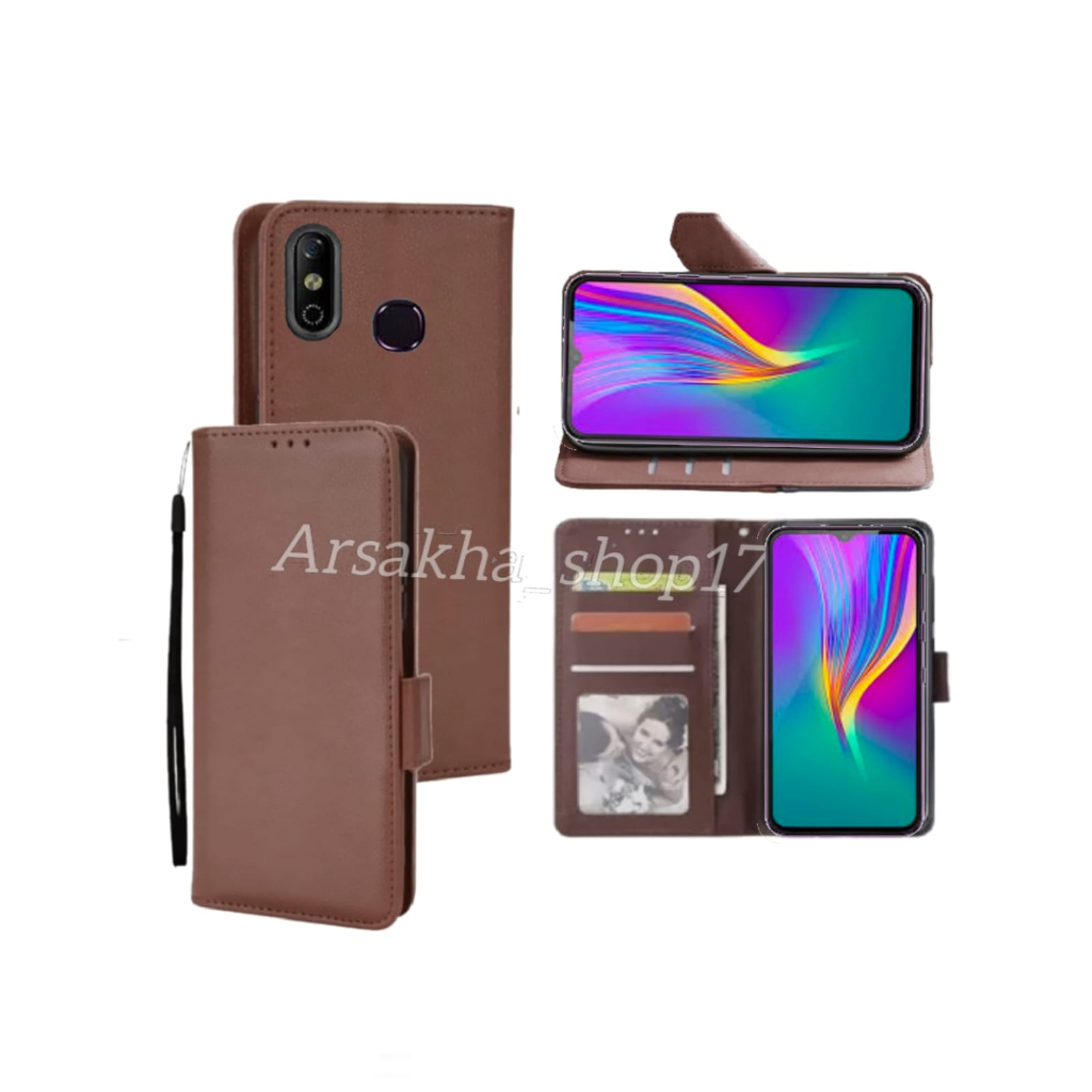 Case Dompet Untuk INFINIX SMART 4 Casing Flip Cover Leather Premium Sarung Buku HP