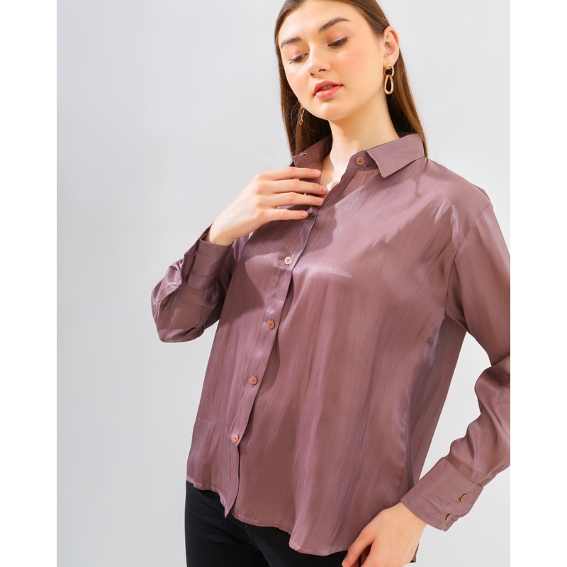 KEMEJA WANITA TANGAN PANJANG SHIMER PREMIUM BKK