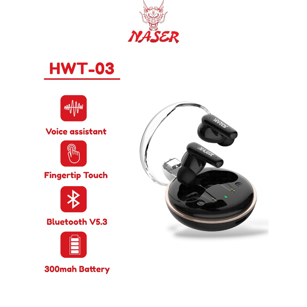 NASER TWS EARBUDS WIRELESS HWT-03 / Bluetooth Headset Earphone Tws