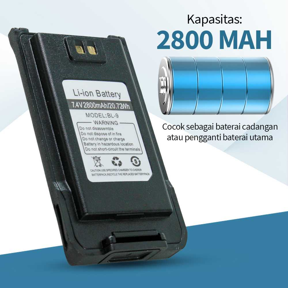 Baterai Walkie Talkie BF-A58 2800 mAh Batrai Pengganti Walki Talki Kapasitas Besar Batre Cadangan Berkualitas