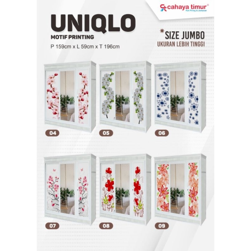 Lemari Pakaian/Lemari UNIQLO  3 Pintu Knockdown