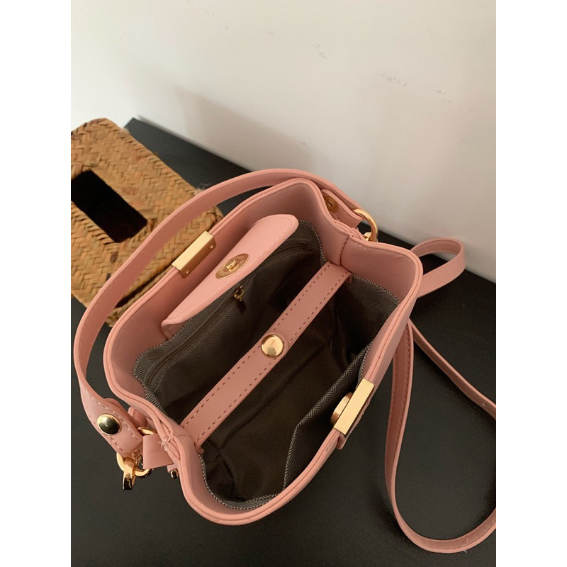 Tas Selempang Kulit Wanita Tas Cewek Slingbag Mini Bucket Bag GC 8654