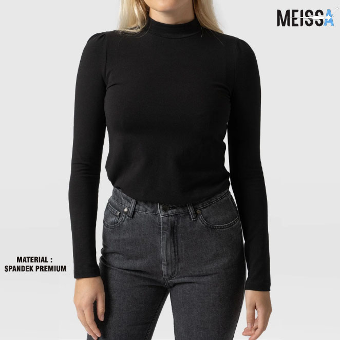 MEISSA Mangset Polos Lengan Panjang Baju Inner Turtleneck Spandek Premium