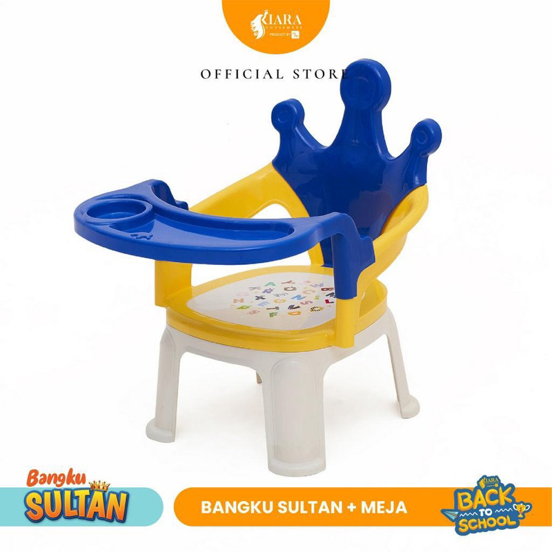 Set Meja Kursi Anak Sultan Bangku Belajar Plastik Sandaran-KIARA