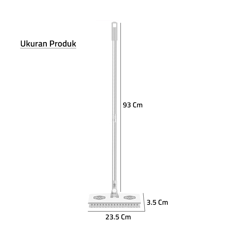 GM Bear Sikat Dorong Lantai Kamar Mandi (2in1) 2035 - Sikat Pembersih Dinding WC Kamar Mandi Wiper Pembersih Lantai 2in1