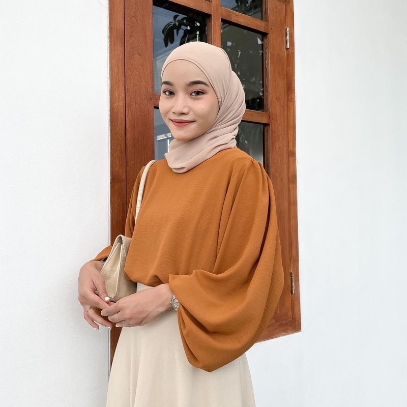 MISHA BLOUSE CRINCLE WANITA | BLOUSE BALON WANITA | ATASAN WANITA