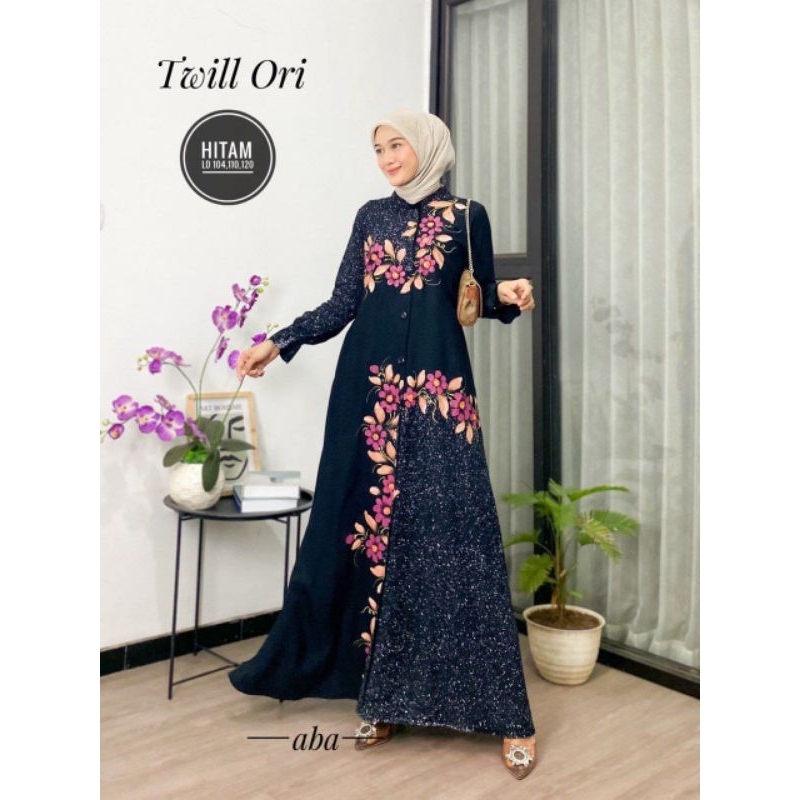 gamis twill ori lukis terbaru gamis malaman |gamis twill lukis terbaru gamis twill pekalongan gamis 