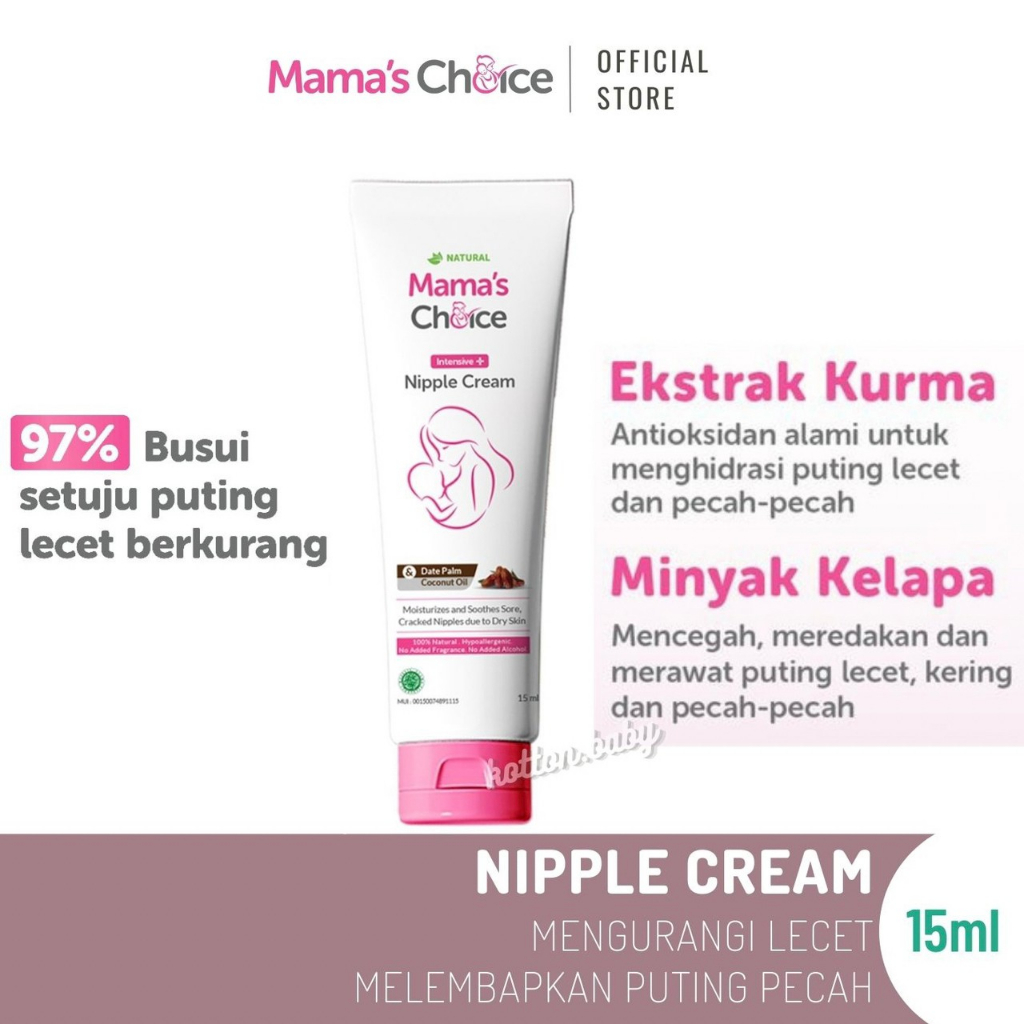 Mama's Choice Obat Krim Puting Lecet - Intensive Nipple Cream (Krim Puting Lecet Halal &amp; Food Grade - Aman untuk Bayi - Terdaftar BPOM)