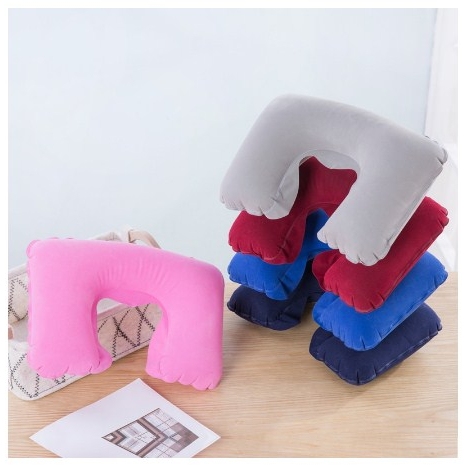 Bantal Leher Tiup Travel Pillow