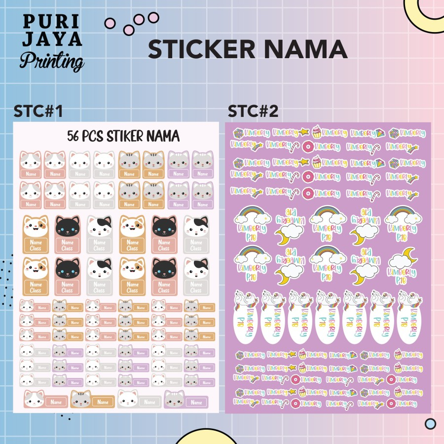 

STIKER LABEL NAMA ANAK WATERPROOF UKURAN A4
