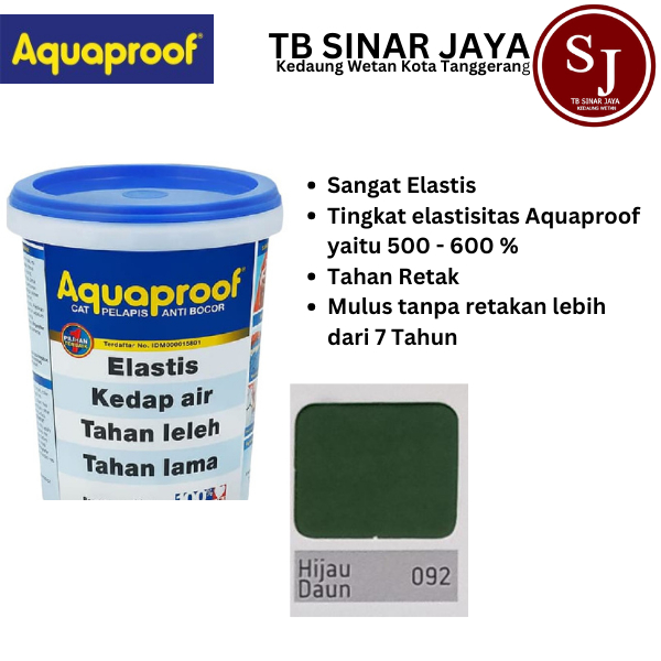 Cat Aquaproof Cat Pelapis Anti Bocor Kemasan 4kg - 092 Hijau Daun