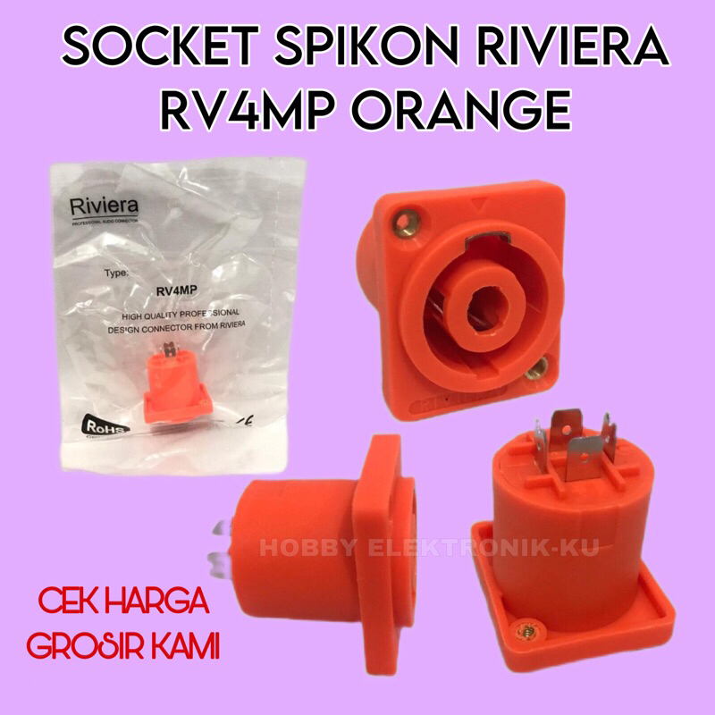 SOCKET SPIKON SPEAKON RIVIERA RV4MP ORANGE