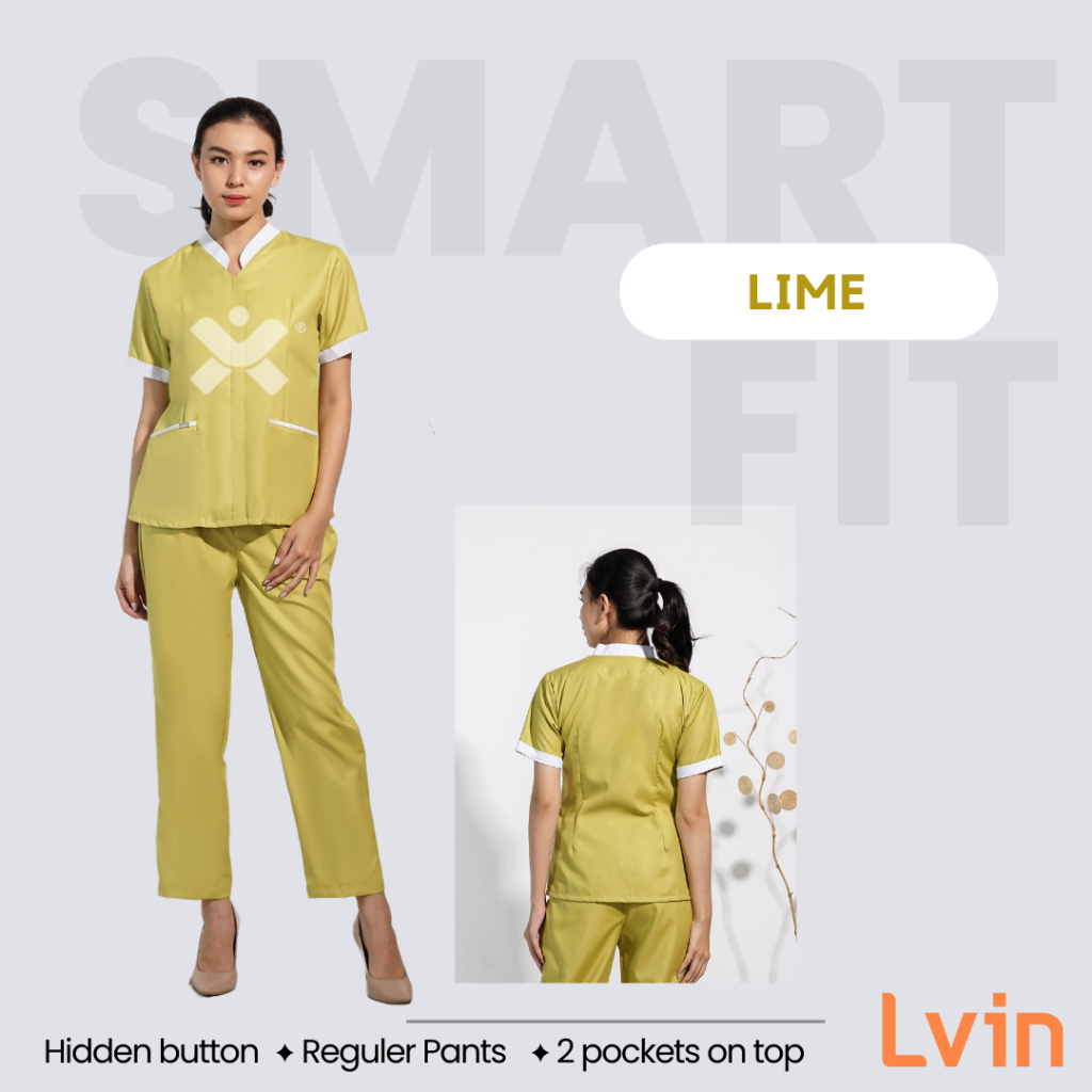 Lvin Baju Seragam suster Hana Series / nanny uniform/seragam klinik / baju jaga oka / Seragam perawat / Smart Fit