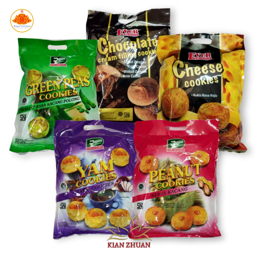 Ever Delicious Cookies Kukis Kacang,Talas, Polong,Keju,Cokelat ±350gr