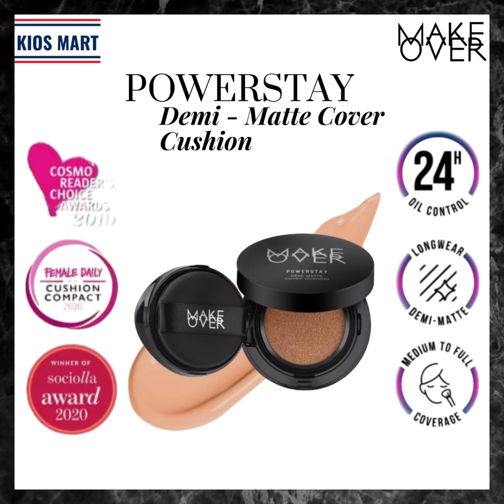 Make Over Powerstay Demi Matte Cover Cushion 15g | Cushion for Normal to Oily Skin