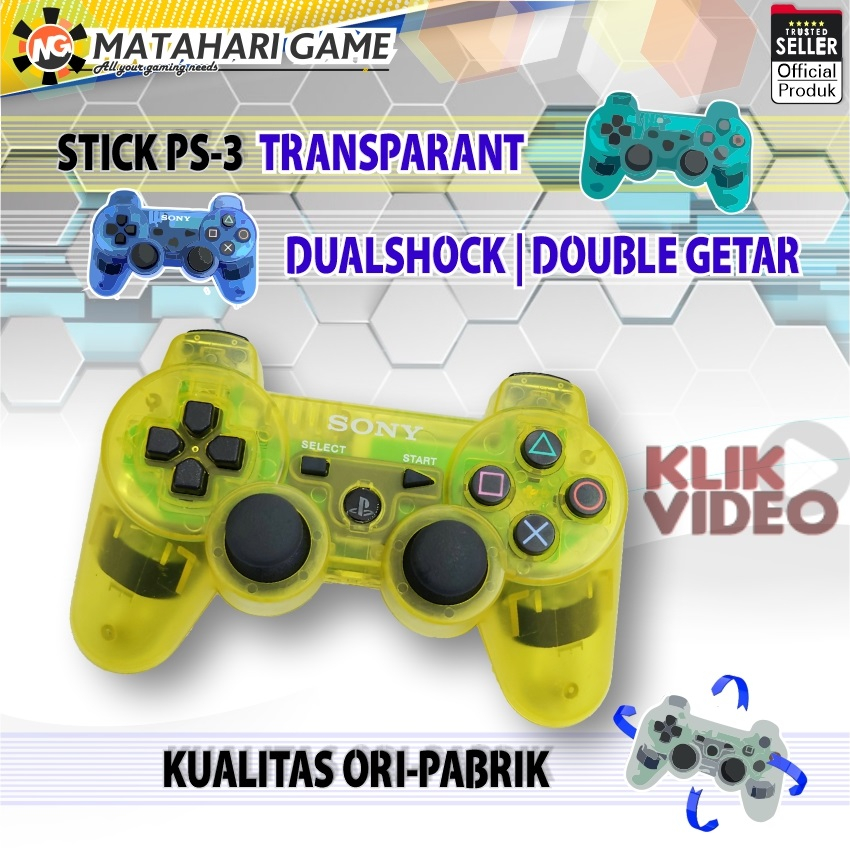 Stik PS3 / Stick PS3 PlayStation 3 Transparant Biru Dualshock Wireles