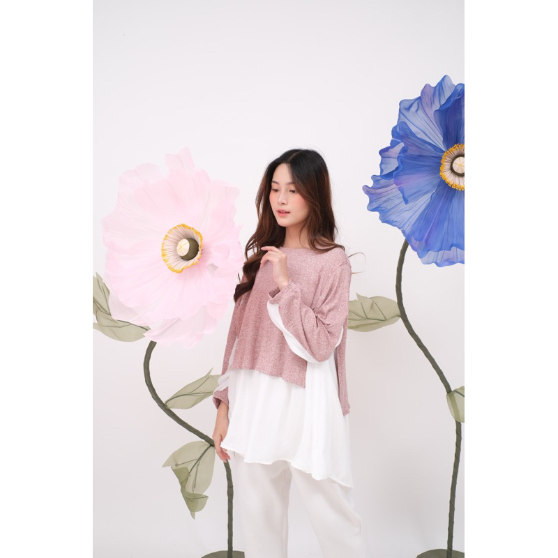 Syamaita - Seoul Blouse Busui Wudhu Friendly Knit Import Mix Santorini Crinkle Premium Top Seller