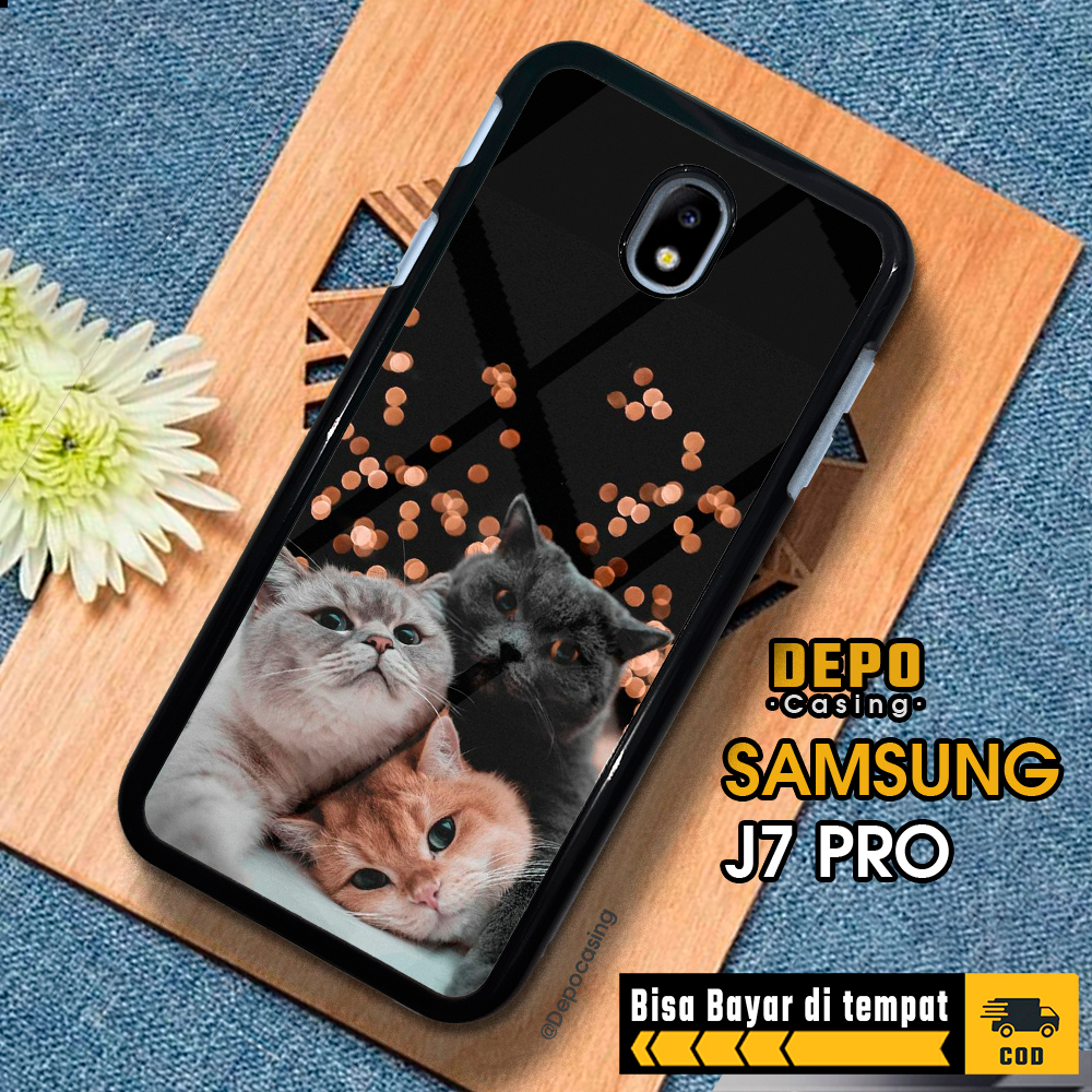 Case Samsung J7 Pro Casing Samsung J7 Pro Depo Casing [MEOW] Case Glossy Case Aesthetic Custom Case 