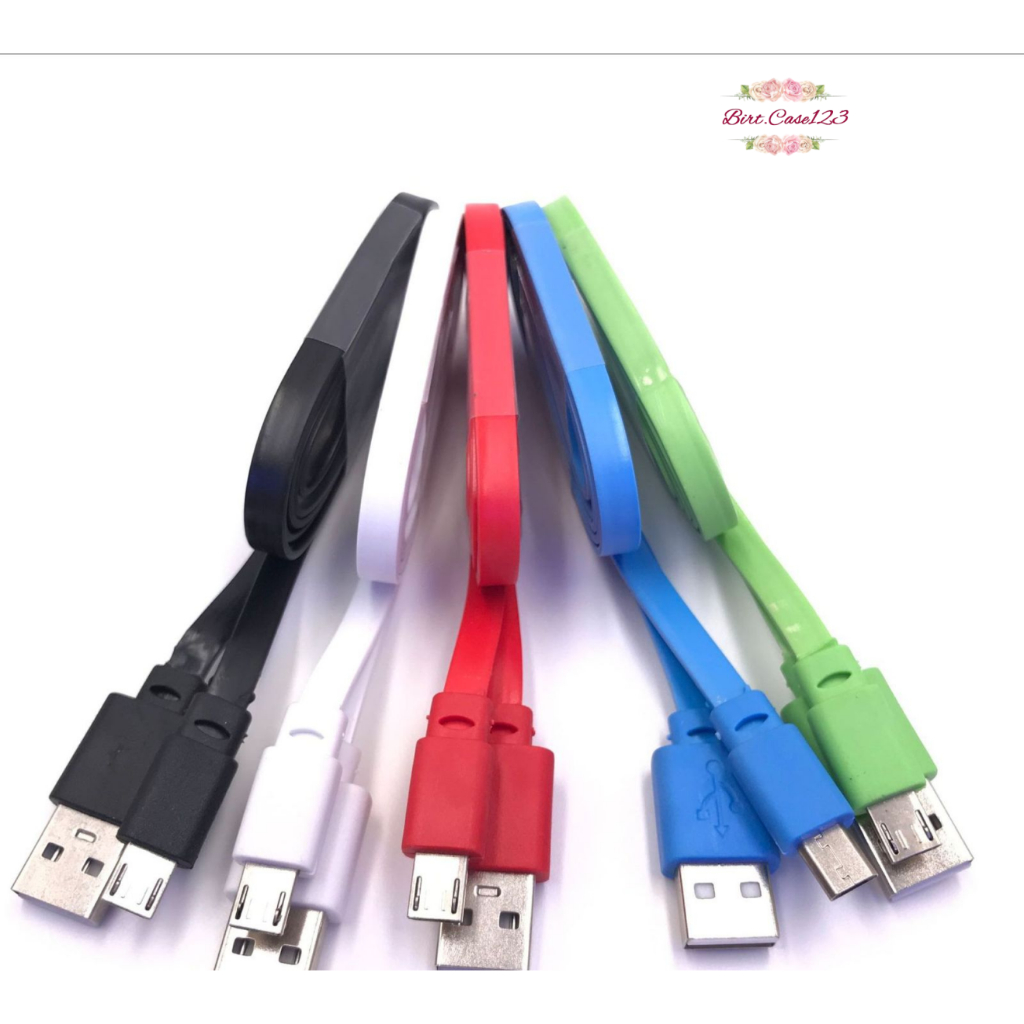 ￼Kabel cable Data macaron pipih gepeng  Micro usb , tipe c usb , iPhone usb 2.4A Warna Lengkap Support Fast Charging 1M DATA CABLE Android &amp; iOS BC8102