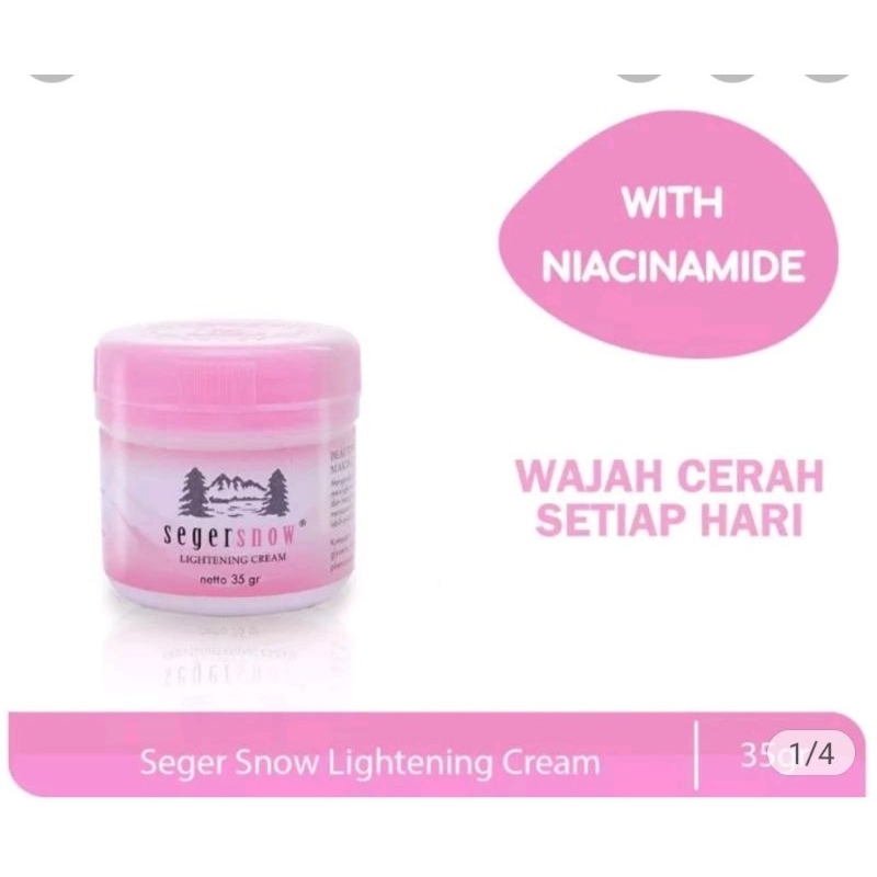 Seger Snow Lightening Cream 35gram(Pemutih &amp; Pencerah Dari Jaman Dulu)100% Original BPOM