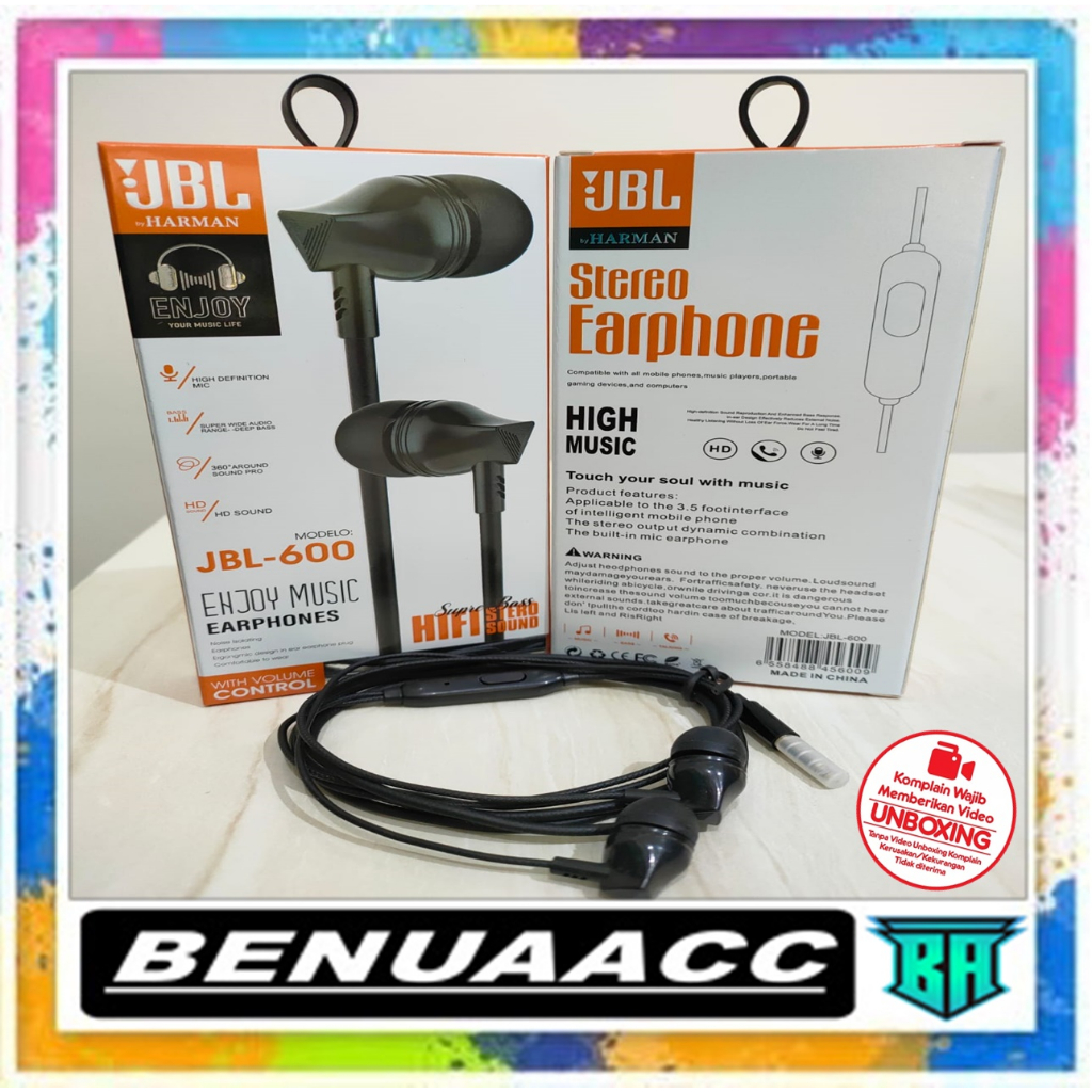 (ba) HF HEADSET JBL-600 SUARA JERNIH 100% PACK IMPORT