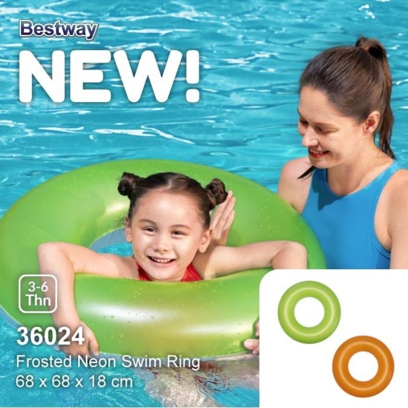 BESTWAY #36024 BAN RENANG BULAT ANAK BAN RENANG NEON KECIL - MURAH