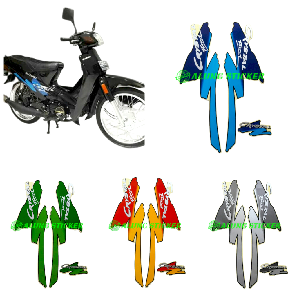 STIKER STRIPING LIS LES BODY MOTOR SUZUKI CRYSTAL TUNE TAHUN 1993 1SET STANDAR