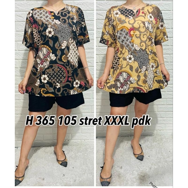 BLOUSE BATIK ATASAN WANITA JUMBO LENGAN PENDEK