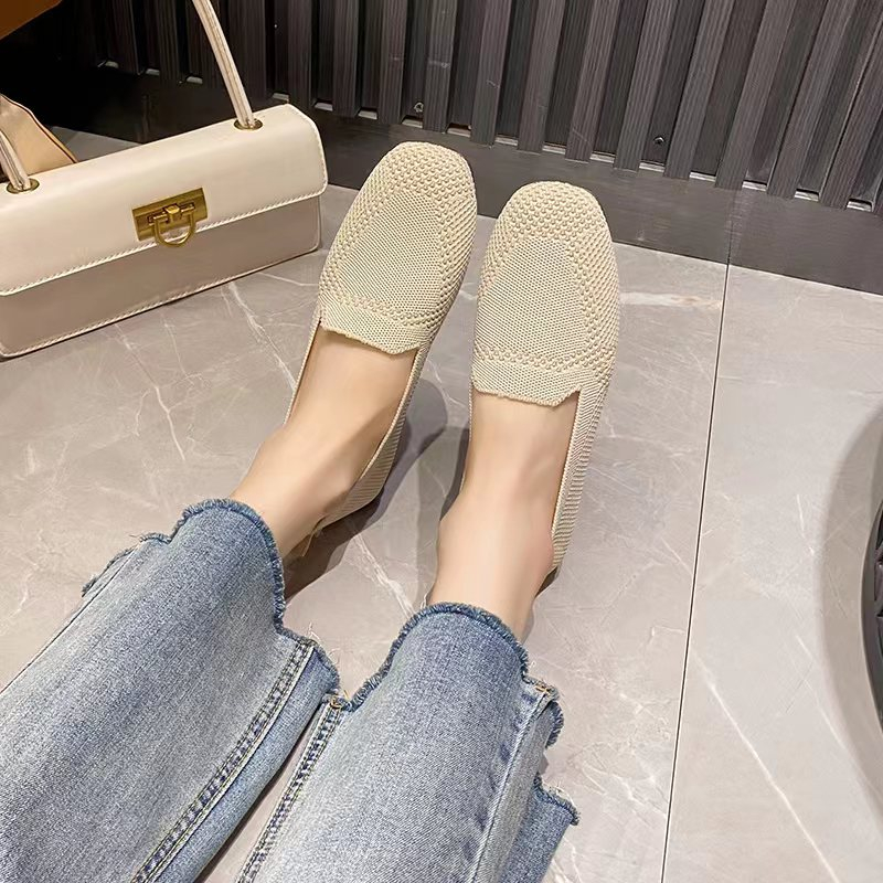 Sepatu wanita import flat shoes casual slip on anti licin sol hitam + BOX 150