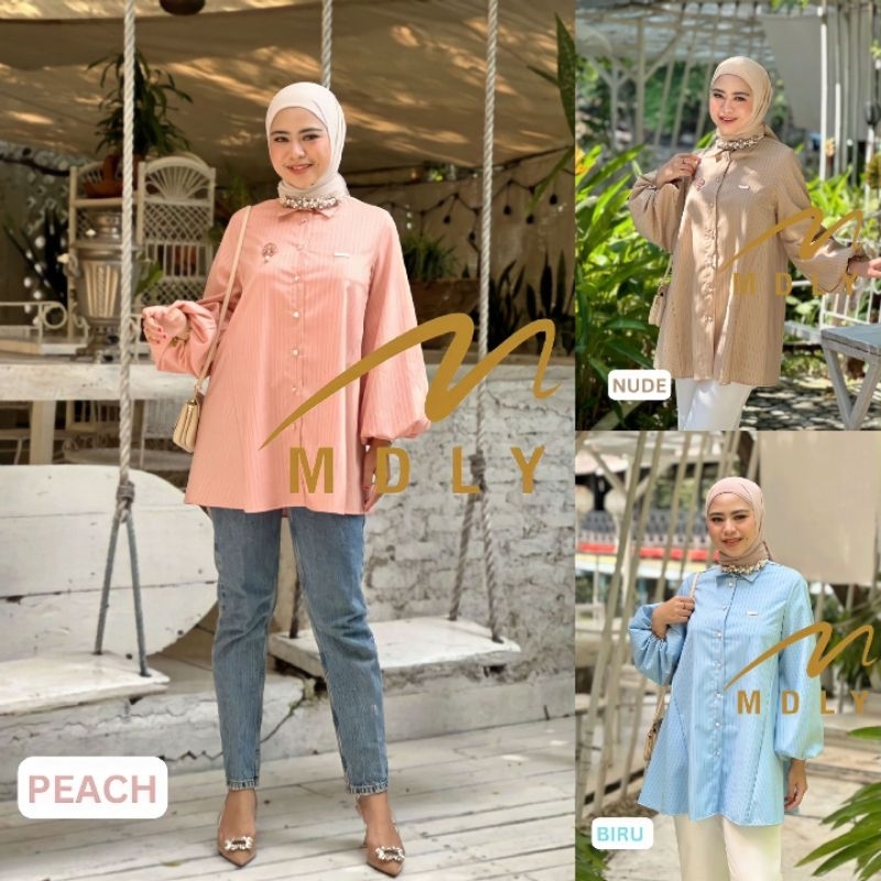 HANNAH Stripes Tunik / Atasan Wanita Original By MDLY