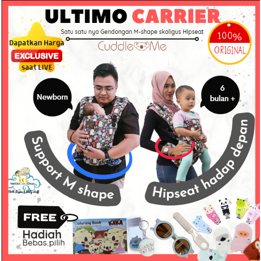 [Lengkap] Gendongan SSC Hipseat baby carrier ULTIMO CUDDLE Me gendongan bayi