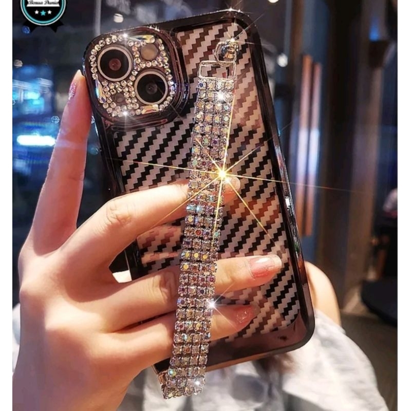 IPHONE 11 SWAROSKY CHAIN~ELECTROPLATED CROM barang super mewah &amp; highclas-ad swarosky di pelindung kamera-ada chain swarosky 2