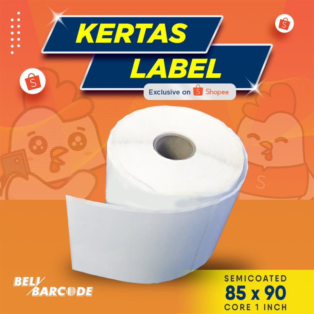 

Label Semicoated 85 x 90 / 85x90 mm / 85x90mm 1Line Isi 500pcs Resi