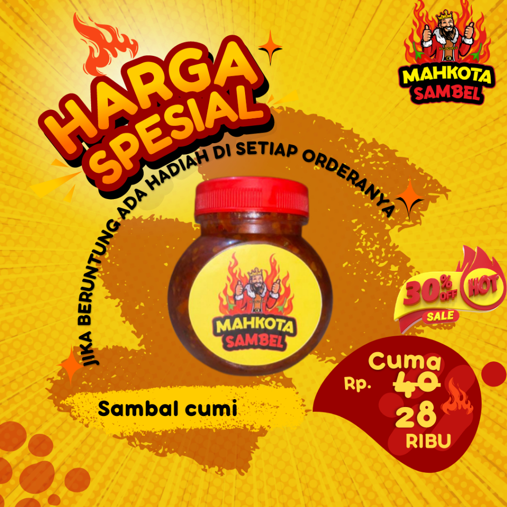 

Mahkota Sambel - SAMBEL CUMI / SAMBAL ISI 185gr