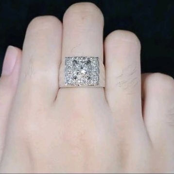 cincin perak berlian , pria