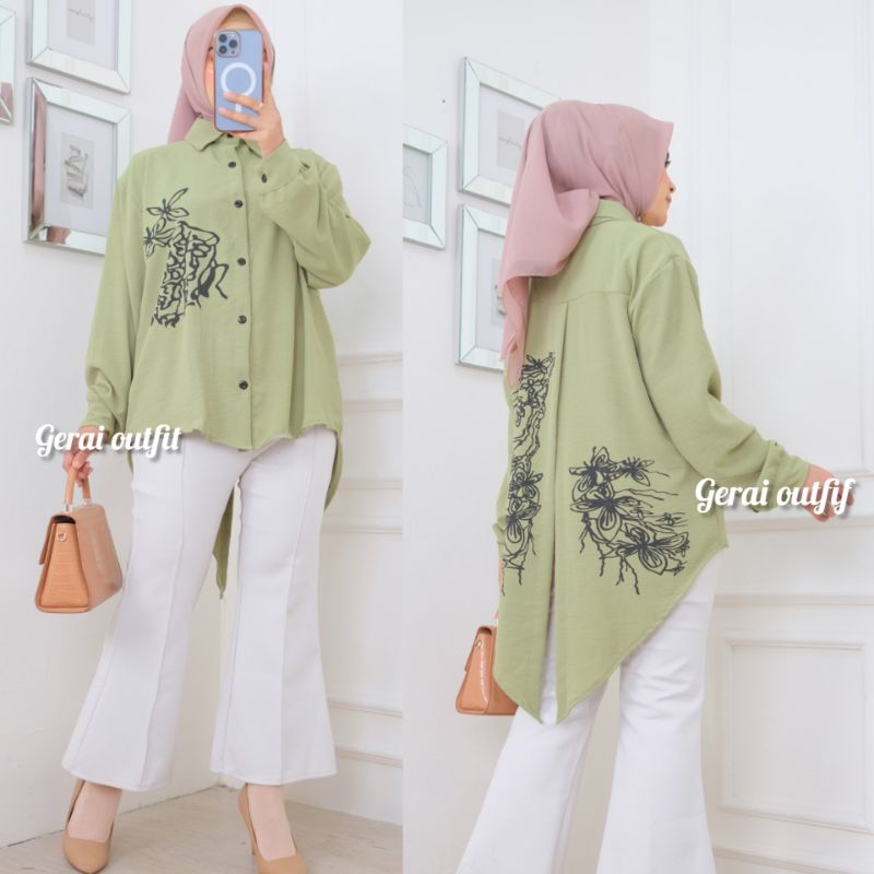 KEMEJA HERLINA BLOUSE BELAH BELAKANG