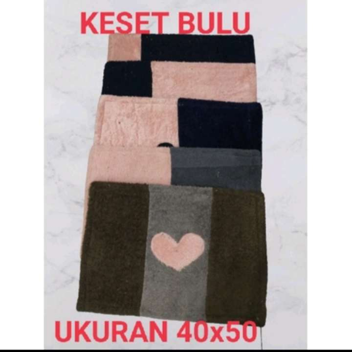 [GROSIR]KESET BULU LOVE ANTI SELIP MURAH 40x60