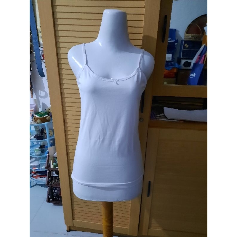 kaos singlet wanita uk L putih nathalie