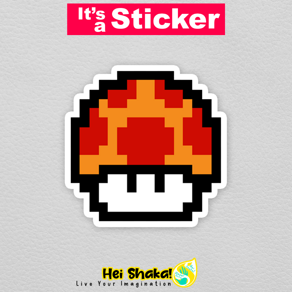 

Heishaka Stiker Classic Mario Mushroom Sticker Gamer Gaming Vinyl Anti Air