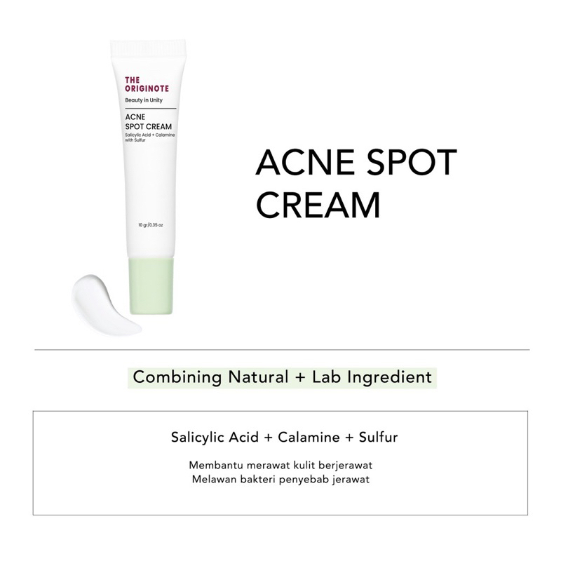 The Originote Acne Spot Cream - Acne Spot Treatment Gel Perawatan Jerawat untuk Menyembuhkan dan Mengempeskan Jerawat with Salicylic Acid