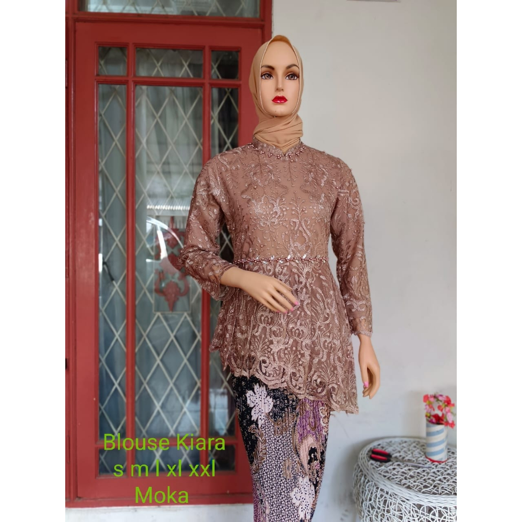 Kebaya tunik blouse kiara | Kebaya modern | Baju outfit pesta kekinian modis dan cantik