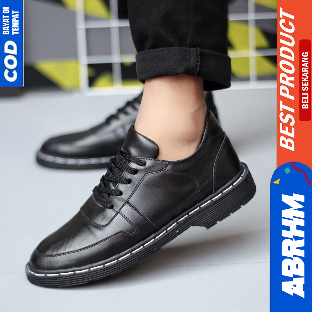 ABRHM Sepatu Formal Docmart Hitam Kerja Pantofel Pria