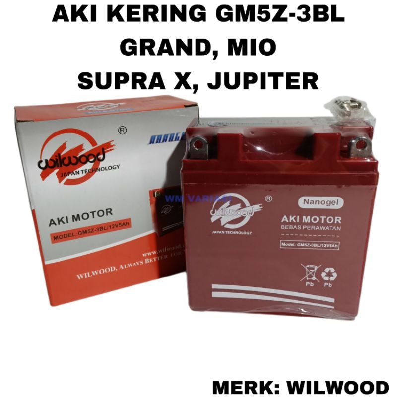 Aki Kering Grand, Mio, Supra X, Jupiter Accu Kering Grand, Mio, Supra X, Jupiter Nanogel Wilwood