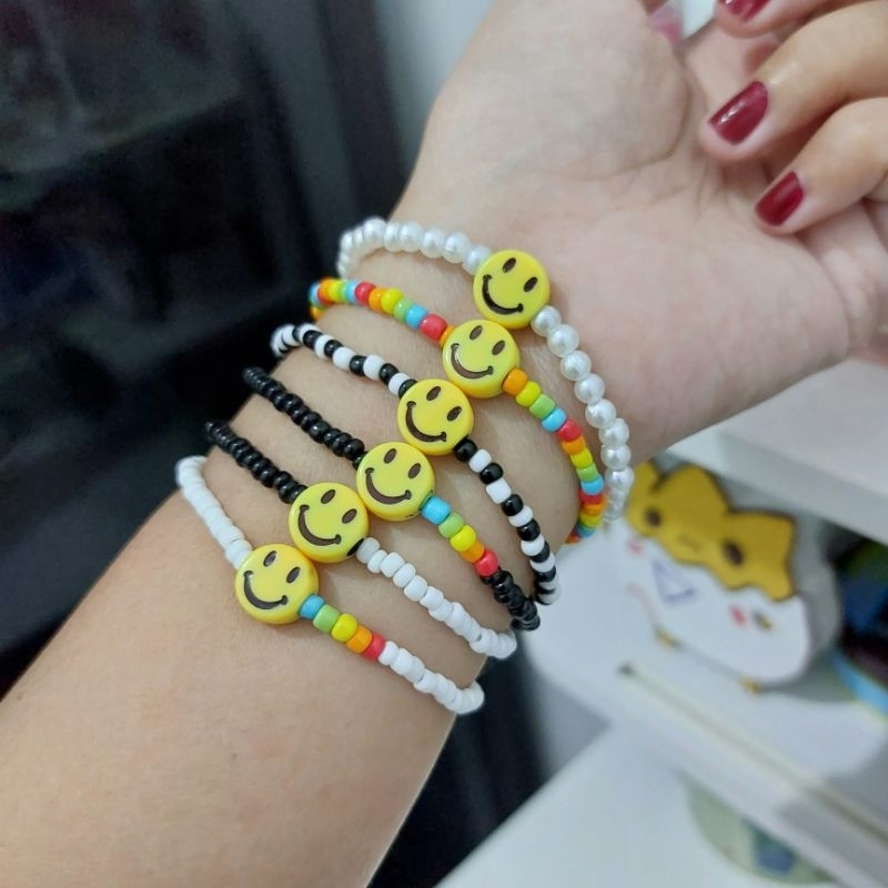 gelang manik | gelang manik smile | bracelet beads | beads bracelet | gelang korea | gelang lucu