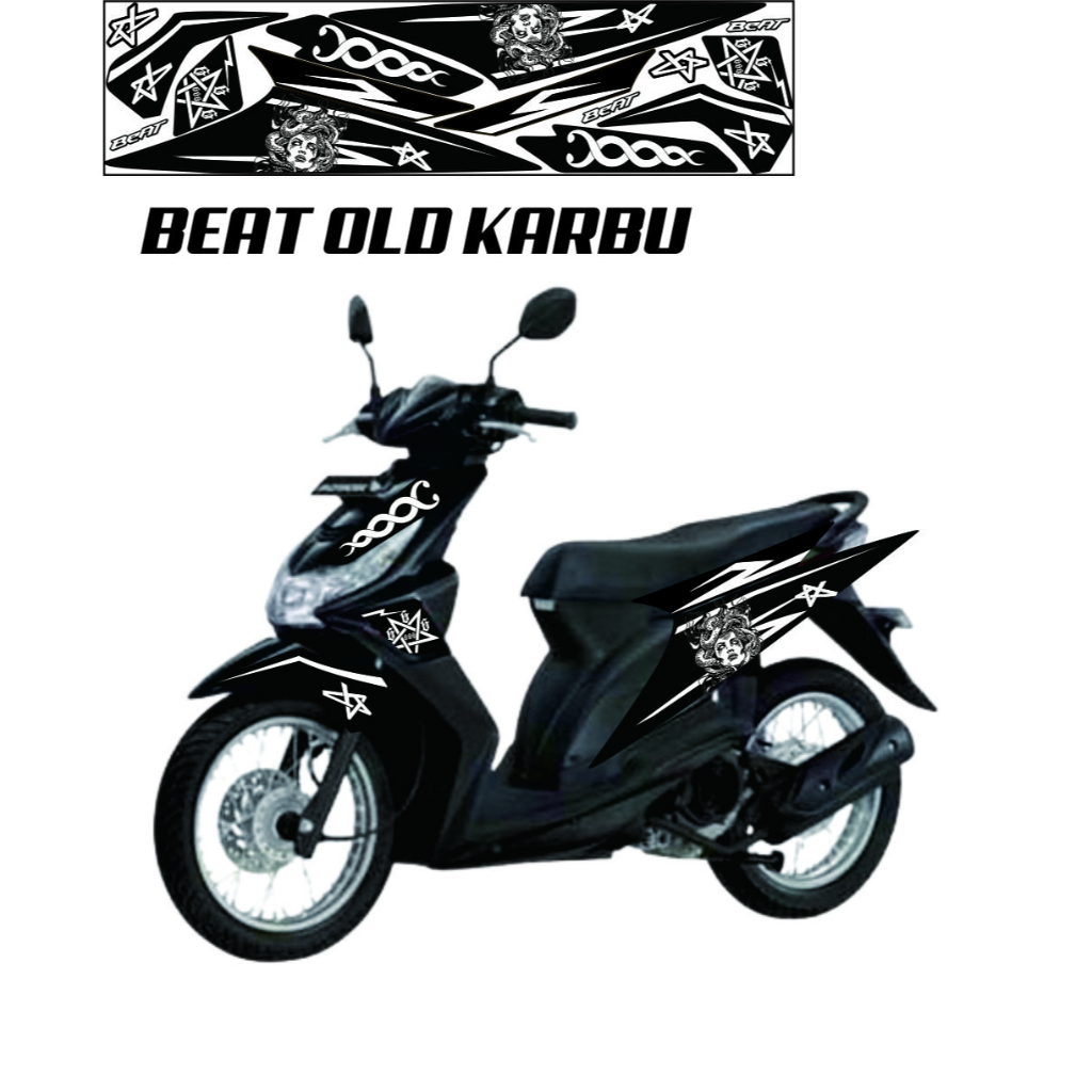 STRIPING BEAT LAMA BEAT OLD MEDUSA MOTIF STIKER BEAT VARIASI LIS MEDUSA STRIPING BEAT CARBU