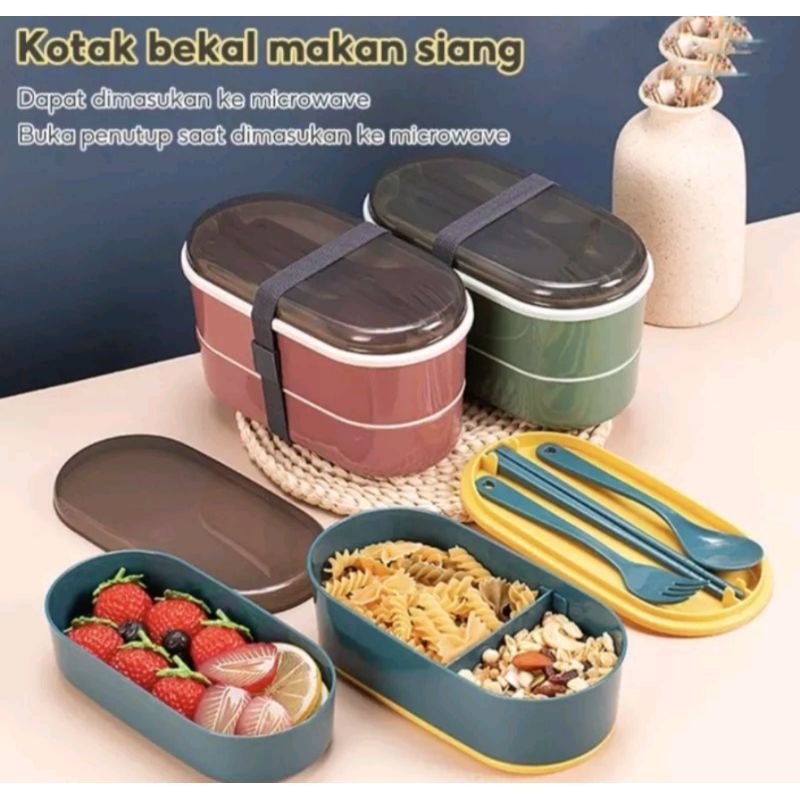 LUNCH BOX OVAL/ LUNCH BOX BENTO JEPANG 2 SUSUN