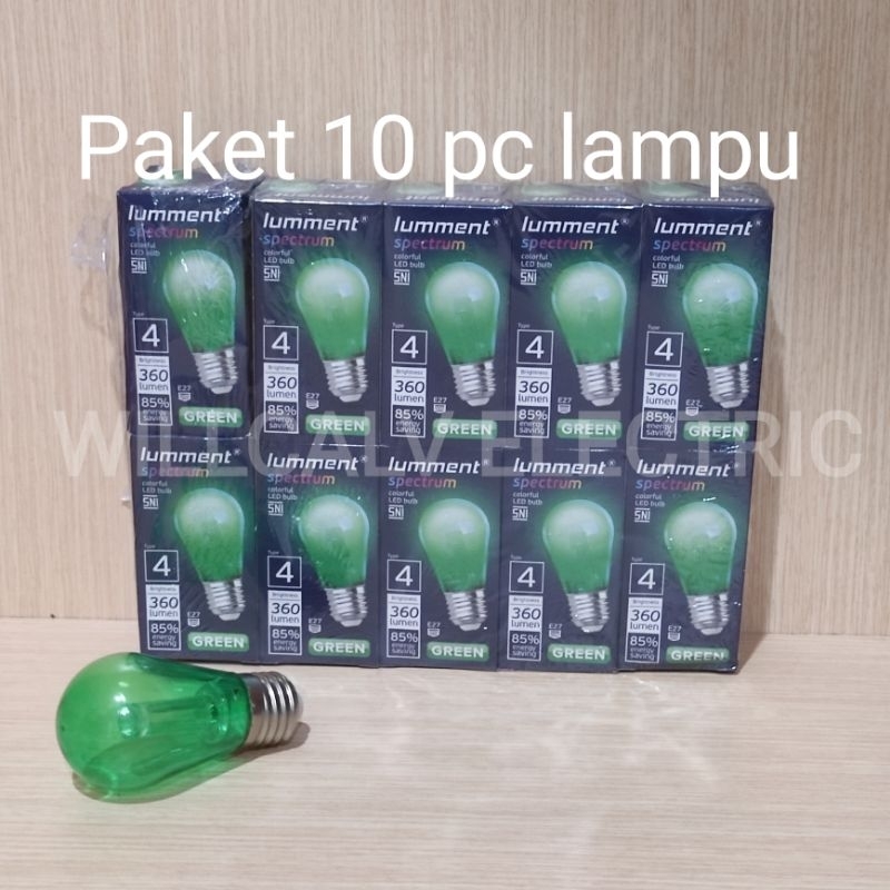 Paket 10 pc lampu led warna dekorasi Lumment spectrum type 4 E27 / Lampu dekorasi led warna Lumment spectrum type 4 E27