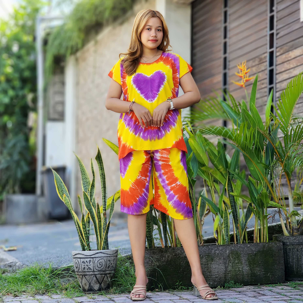 Babydoll Setelan Pendek Neci Pelangi Bali