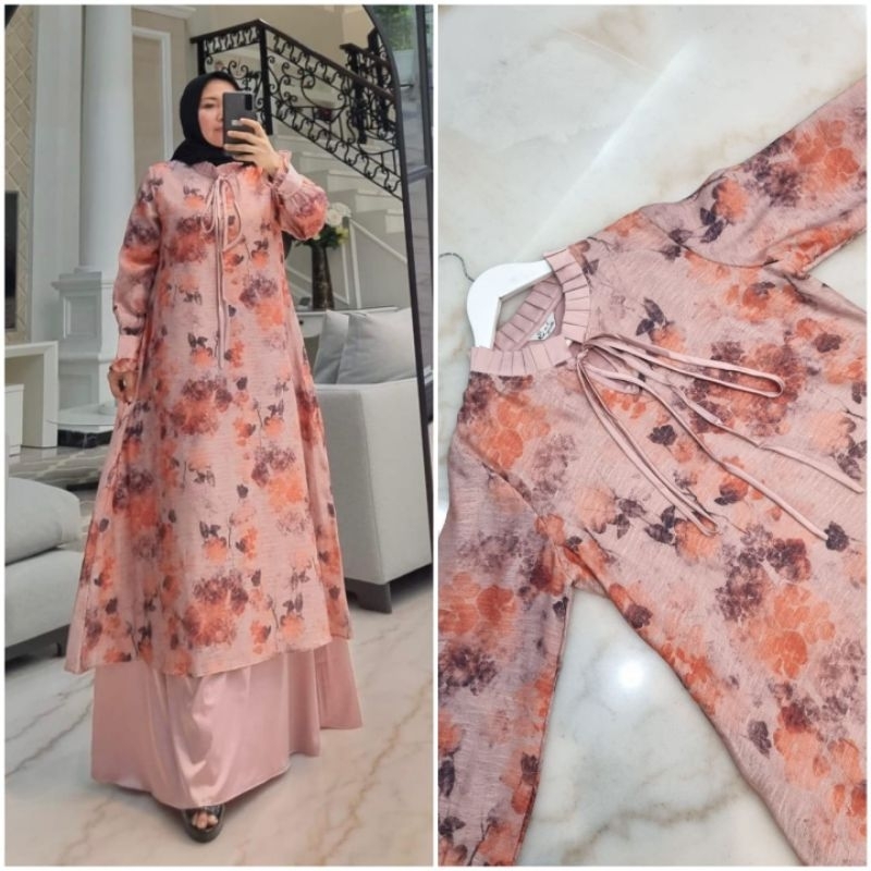 Gamis organza mix armanisilk tali dada Ori By Edness Kayla